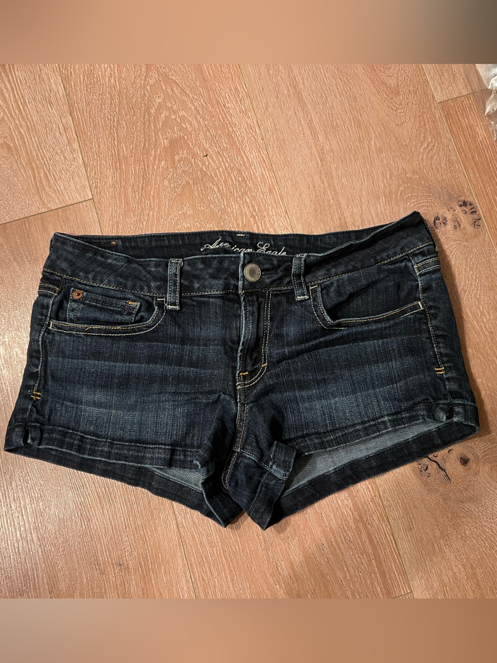 Y2K 2015 vintage American Eagle Dark Wash low rise Denim Shorts 10
